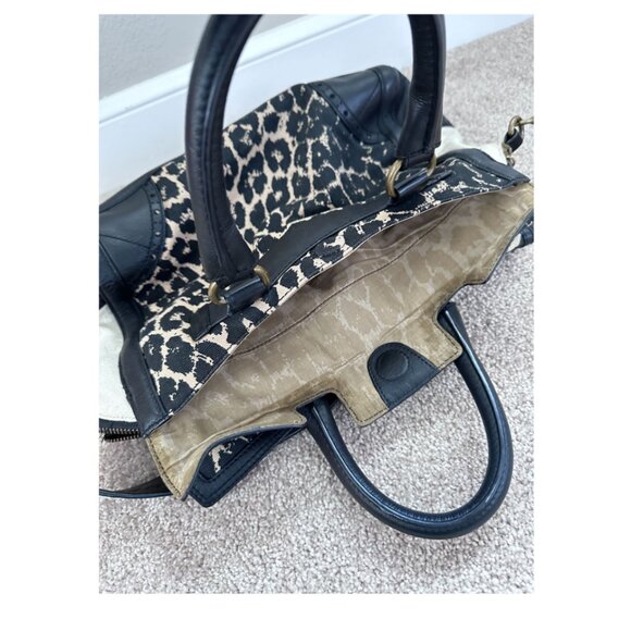 Sam Edelman Leopard Print Leather Satchel Tote Bag - Picture 6 of 12